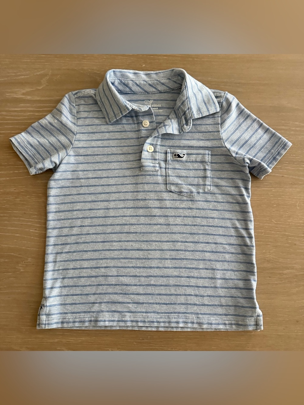Boys Vineyard Vines Blue and White Striped Edgartown Polo 4T
